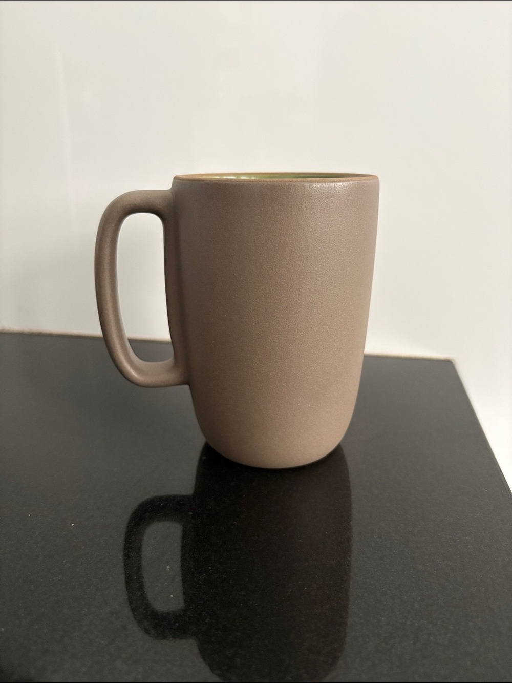 Heath Ceramics Matte Beige Mug with Green Interior - Picture 2 of 5